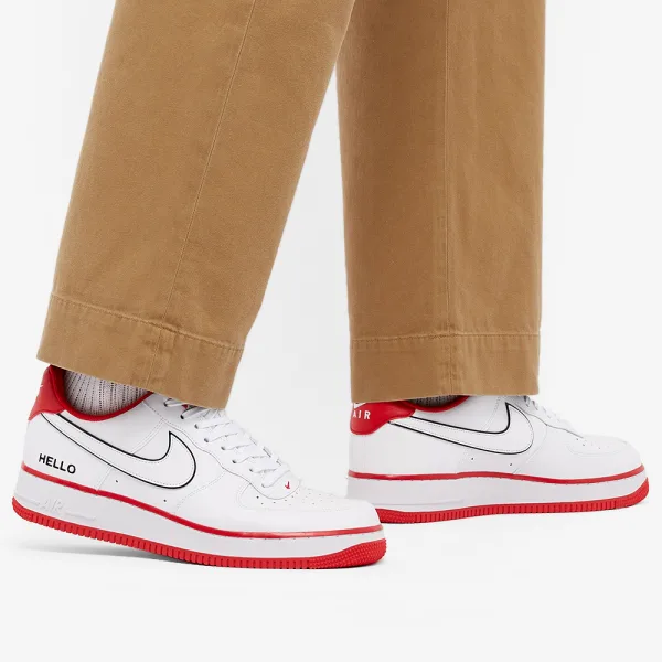 Nike Air Force 1 Hello White University Red CZ0327-100