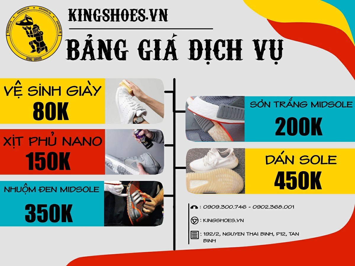 Dịch vụ vệ sinh giày thể thao chuyên nghiệp tại Tân Bình tp. HCM - KING SHOES SPA SNEAKER
